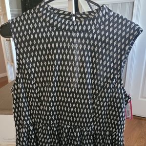 Exhilaration Sleeveless Dress, Size L, Black/white.